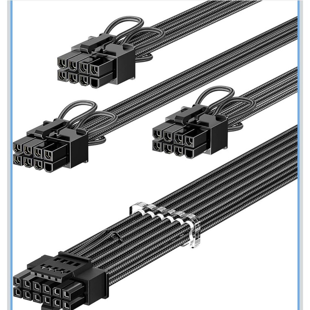 PCIe 5.0 Gpu Power Cable Sleeved 70cm | 16pin 12+4 12VHPWR Connector For RTX